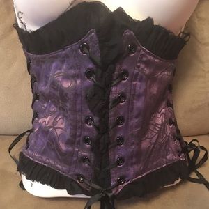 Purple and black waist cincher